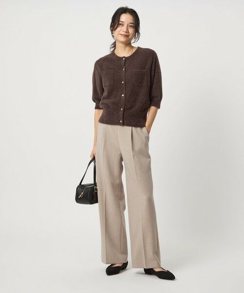 green label relaxing / グリーンレーベル リラクシング スラックス・ドレスパンツ | ［size SHORT/TALLあり］ダブルクロス ワイド パンツ ウォッシャブル ストレッチ | 詳細18