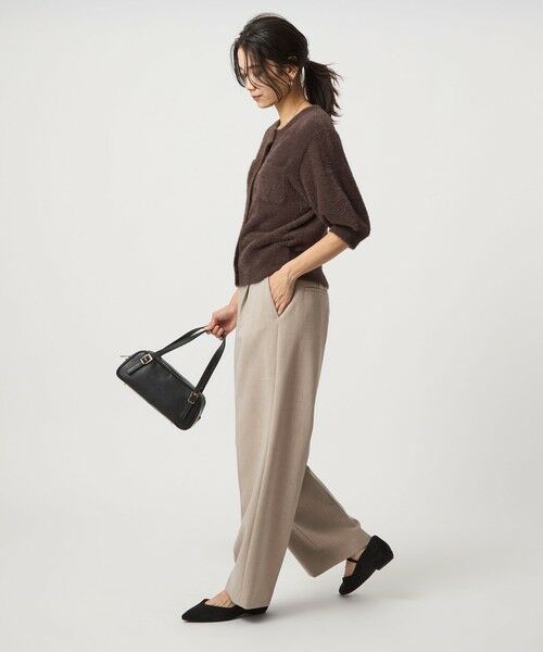 green label relaxing / グリーンレーベル リラクシング スラックス・ドレスパンツ | ［size SHORT/TALLあり］ダブルクロス ワイド パンツ ウォッシャブル ストレッチ | 詳細19