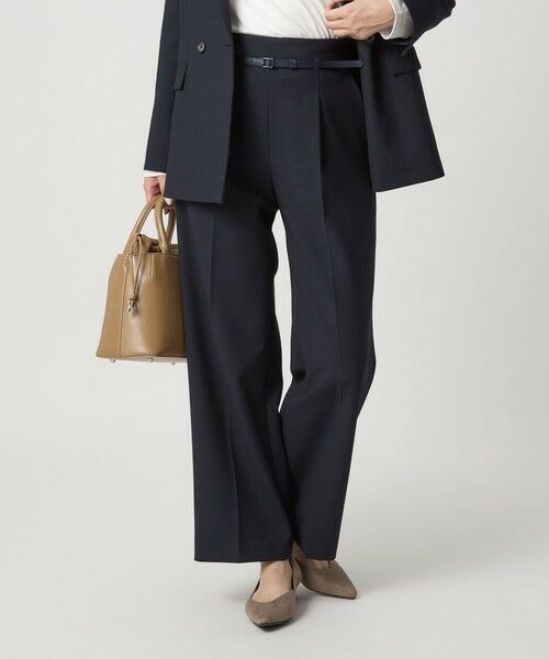 green label relaxing / グリーンレーベル リラクシング スラックス・ドレスパンツ | ［size SHORT/TALLあり］ダブルクロス ワイド パンツ ウォッシャブル ストレッチ | 詳細27