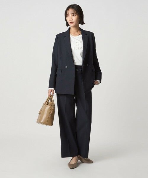 green label relaxing / グリーンレーベル リラクシング スラックス・ドレスパンツ | ［size SHORT/TALLあり］ダブルクロス ワイド パンツ ウォッシャブル ストレッチ | 詳細28