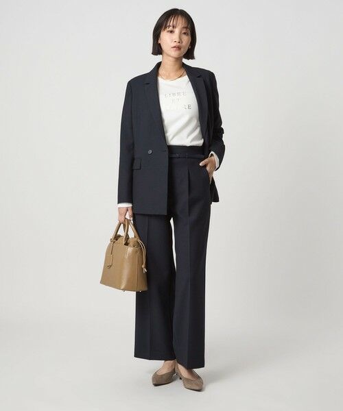 green label relaxing / グリーンレーベル リラクシング スラックス・ドレスパンツ | ［size SHORT/TALLあり］ダブルクロス ワイド パンツ ウォッシャブル ストレッチ | 詳細29