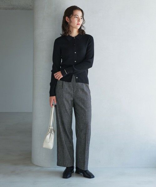 green label relaxing / グリーンレーベル リラクシング スラックス・ドレスパンツ | ［size SHORTあり］メランジツイル パンツ -ウォッシャブル- | 詳細3