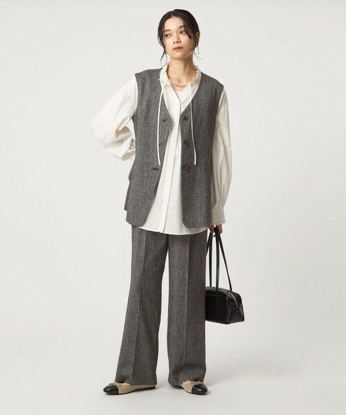 green label relaxing / グリーンレーベル リラクシング スラックス・ドレスパンツ | ［size SHORTあり］メランジツイル パンツ -ウォッシャブル- | 詳細11