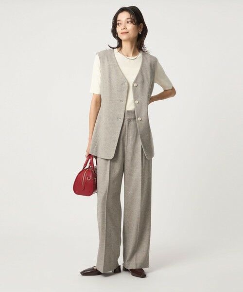 green label relaxing / グリーンレーベル リラクシング スラックス・ドレスパンツ | ［size SHORTあり］メランジツイル パンツ -ウォッシャブル- | 詳細23