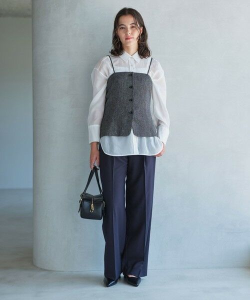 green label relaxing / グリーンレーベル リラクシング ベスト | メランジツイル ビスチェ キャミソール -ウォッシャブル- | 詳細3