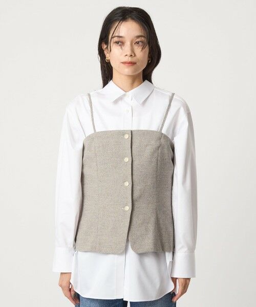 green label relaxing / グリーンレーベル リラクシング ベスト | メランジツイル ビスチェ キャミソール -ウォッシャブル- | 詳細20