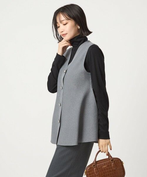 green label relaxing / グリーンレーベル リラクシング ベスト | ペプラム ジレ ニット プルオーバー -ウォッシャブル- | 詳細1