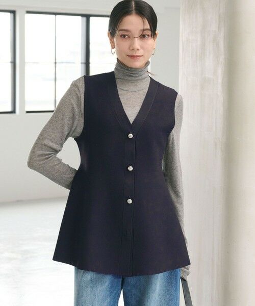 green label relaxing / グリーンレーベル リラクシング ベスト | ペプラム ジレ ニット プルオーバー -ウォッシャブル- | 詳細5