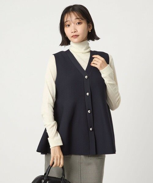 green label relaxing / グリーンレーベル リラクシング ベスト | ペプラム ジレ ニット プルオーバー -ウォッシャブル- | 詳細10