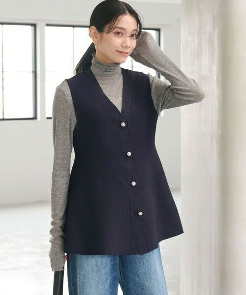 green label relaxing / グリーンレーベル リラクシング ベスト | ペプラム ジレ ニット プルオーバー -ウォッシャブル- | 詳細6