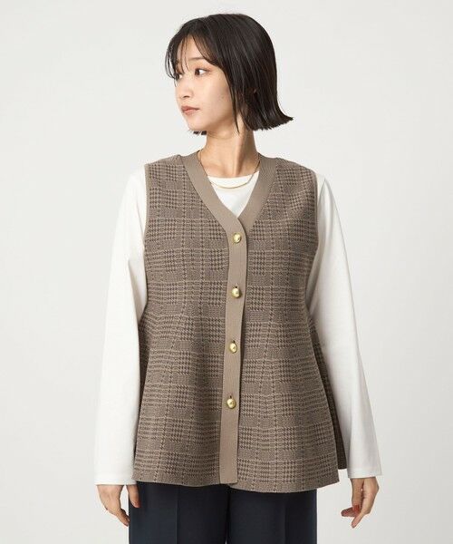 green label relaxing / グリーンレーベル リラクシング ベスト | ペプラム ジレ ニット プルオーバー -ウォッシャブル- | 詳細21