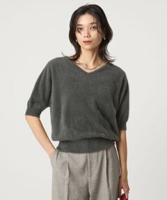 green label relaxing / グリーンレーベル リラクシング ニット・セーター | フラッフフェザー 2WAY ショートスリーブ ニット プルオーバー -ウォッシャブル-