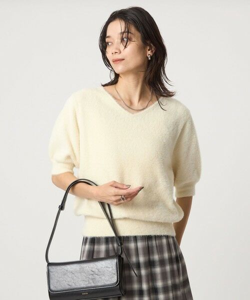 green label relaxing / グリーンレーベル リラクシング ニット・セーター | フラッフフェザー 2WAY ショートスリーブ ニット プルオーバー -ウォッシャブル- | 詳細2