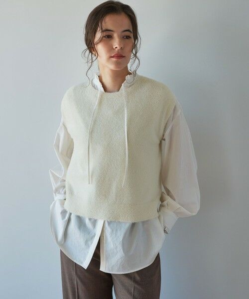 green label relaxing / グリーンレーベル リラクシング ニット・セーター | フラッフフェザー 2WAY フレンチスリーブ ニット -ウォッシャブル- | 詳細1