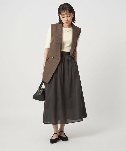 green label relaxing / グリーンレーベル リラクシング ニット・セーター | ＜1_OF MINE＞リブ クルーネック 5分袖 ニット プルオーバー | 詳細2