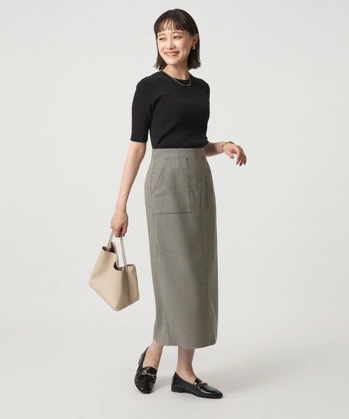 green label relaxing / グリーンレーベル リラクシング ニット・セーター | ＜1_OF MINE＞リブ クルーネック 5分袖 ニット プルオーバー | 詳細11