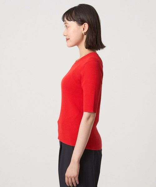 green label relaxing / グリーンレーベル リラクシング ニット・セーター | ＜1_OF MINE＞リブ クルーネック 5分袖 ニット プルオーバー | 詳細20