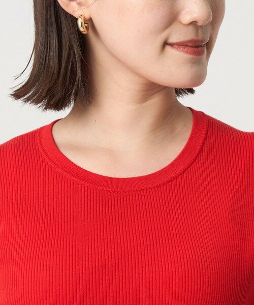 green label relaxing / グリーンレーベル リラクシング ニット・セーター | ＜1_OF MINE＞リブ クルーネック 5分袖 ニット プルオーバー | 詳細22