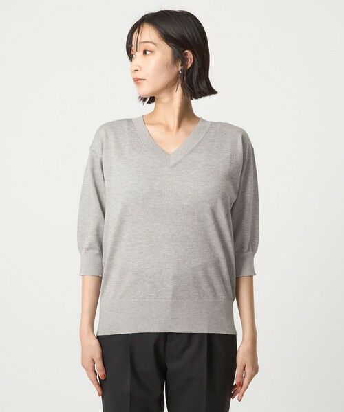 green label relaxing / グリーンレーベル リラクシング ニット・セーター | ブライトフォルム Vネック ニット プルオーバー | 詳細12