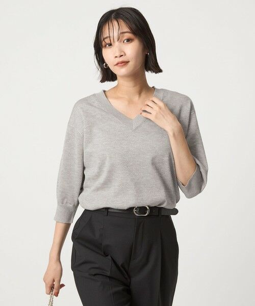 green label relaxing / グリーンレーベル リラクシング ニット・セーター | ブライトフォルム Vネック ニット プルオーバー | 詳細9