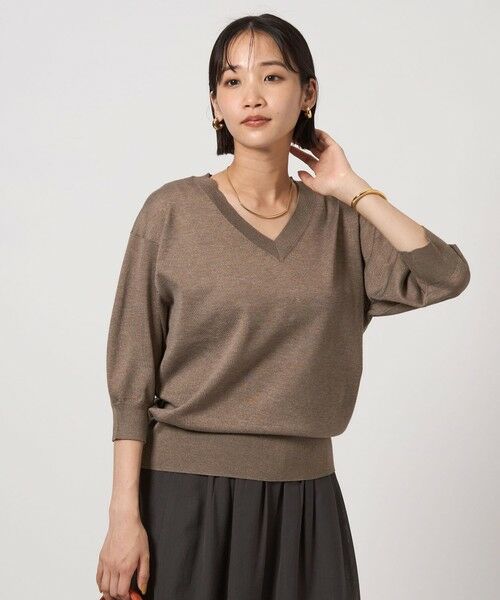 green label relaxing / グリーンレーベル リラクシング ニット・セーター | ブライトフォルム Vネック ニット プルオーバー | 詳細21