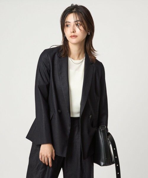 GREEN LABEL RELAXING メランジツイル ダブル ジャケット メランジツイル ダブル ジャケット