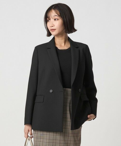 green label relaxing/グリーンレーベル リラクシング ダブルクロス ダブル ジャケット ウォッシャブル ストレッチ BLACK L(40) green label relaxing/グリーンレーベル リラクシング ダブルクロス ダブル ジャケット ウォッシャブル ストレッチ BLACK L(40)