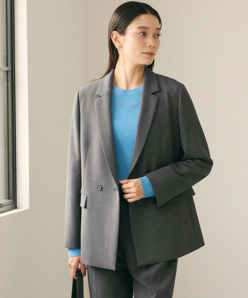 green label relaxing / グリーンレーベル リラクシング テーラードジャケット | ダブルクロス ダブル ジャケット ウォッシャブル ストレッチ | 詳細4