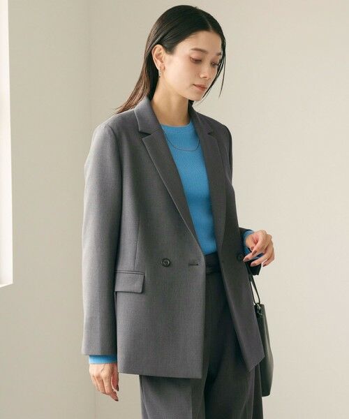 green label relaxing / グリーンレーベル リラクシング テーラードジャケット | ダブルクロス ダブル ジャケット ウォッシャブル ストレッチ | 詳細5