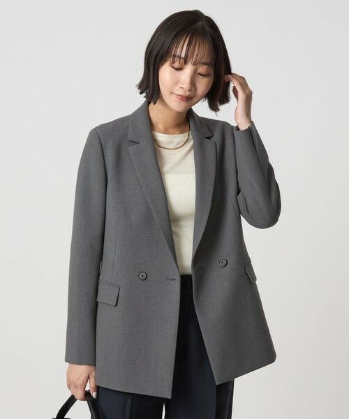 green label relaxing / グリーンレーベル リラクシング テーラードジャケット | ダブルクロス ダブル ジャケット ウォッシャブル ストレッチ | 詳細11