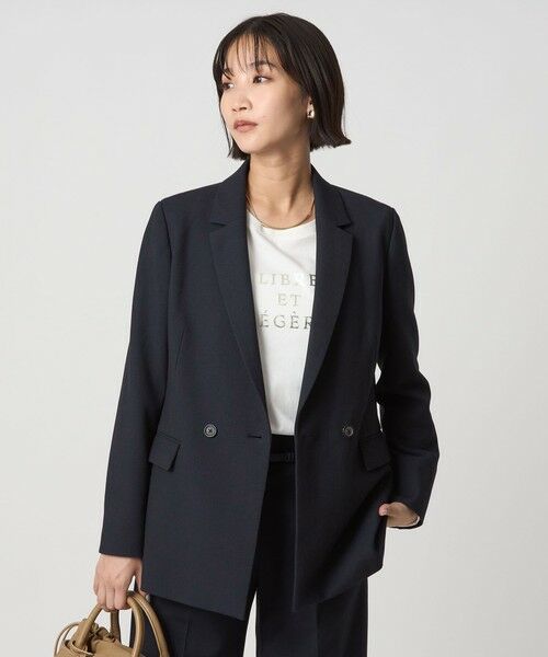 green label relaxing / グリーンレーベル リラクシング テーラードジャケット | ダブルクロス ダブル ジャケット ウォッシャブル ストレッチ | 詳細26