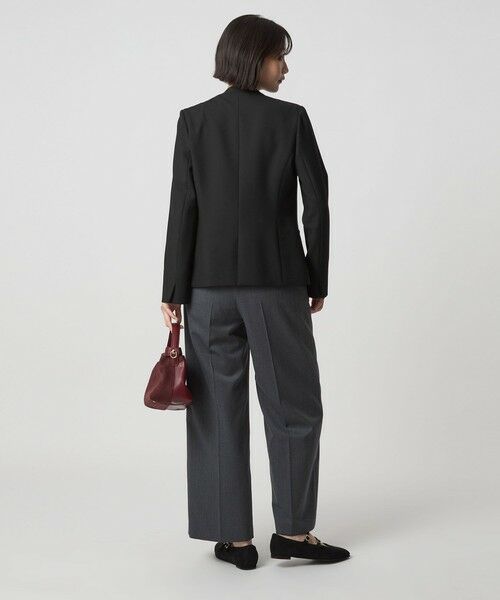 green label relaxing / グリーンレーベル リラクシング ノーカラージャケット | ダブルクロス ノーラペル ジャケット ウォッシャブル ストレッチ | 詳細3