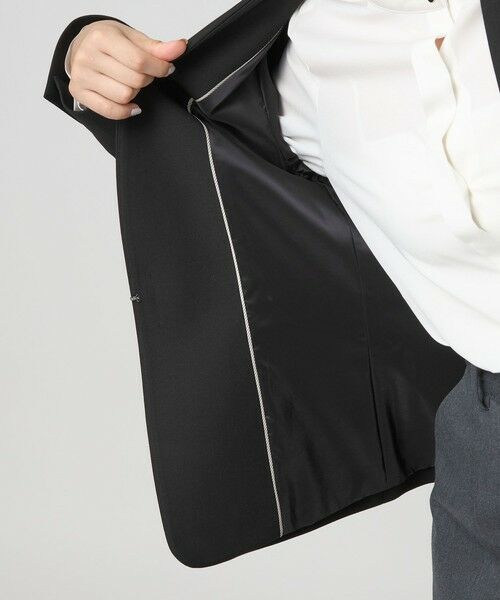 green label relaxing / グリーンレーベル リラクシング ノーカラージャケット | ダブルクロス ノーラペル ジャケット ウォッシャブル ストレッチ | 詳細4