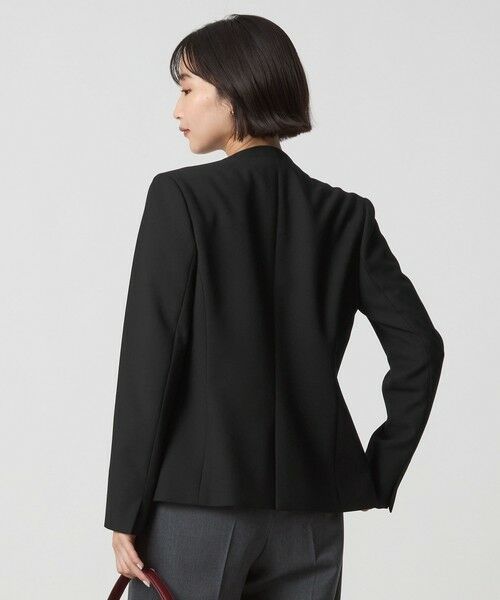 green label relaxing / グリーンレーベル リラクシング ノーカラージャケット | ダブルクロス ノーラペル ジャケット ウォッシャブル ストレッチ | 詳細1