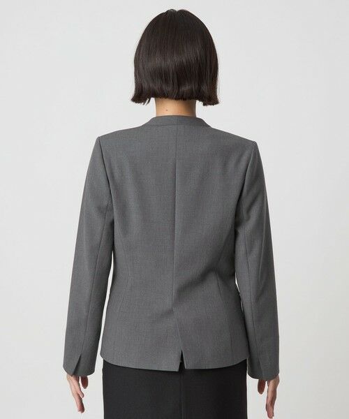 green label relaxing / グリーンレーベル リラクシング ノーカラージャケット | ダブルクロス ノーラペル ジャケット ウォッシャブル ストレッチ | 詳細10