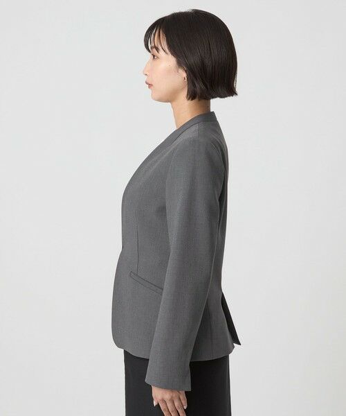 green label relaxing / グリーンレーベル リラクシング ノーカラージャケット | ダブルクロス ノーラペル ジャケット ウォッシャブル ストレッチ | 詳細11