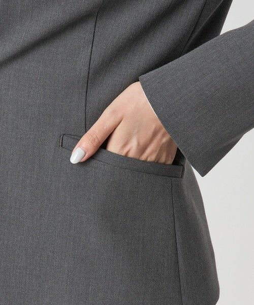 green label relaxing / グリーンレーベル リラクシング ノーカラージャケット | ダブルクロス ノーラペル ジャケット ウォッシャブル ストレッチ | 詳細14