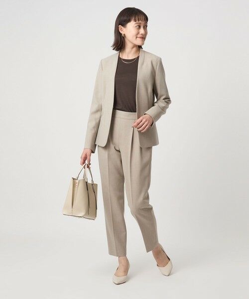 green label relaxing / グリーンレーベル リラクシング ノーカラージャケット | ダブルクロス ノーラペル ジャケット ウォッシャブル ストレッチ | 詳細26