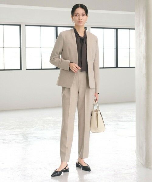 green label relaxing / グリーンレーベル リラクシング ノーカラージャケット | ダブルクロス ノーラペル ジャケット ウォッシャブル ストレッチ | 詳細23