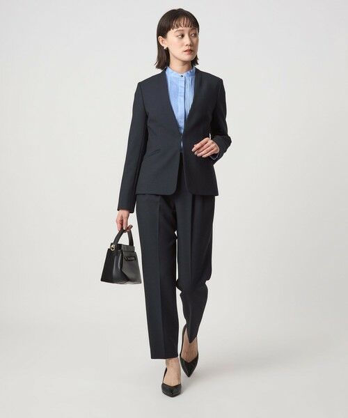 green label relaxing / グリーンレーベル リラクシング ノーカラージャケット | ダブルクロス ノーラペル ジャケット ウォッシャブル ストレッチ | 詳細29