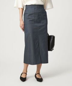 green label relaxing / グリーンレーベル リラクシング ロング・マキシ丈スカート | ［size SHORTあり］キチントボトムス Iライン スリム タイト スカート シャンブレー