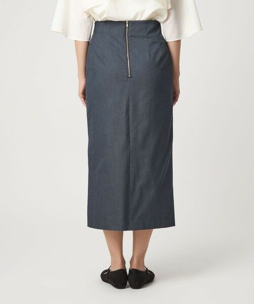 green label relaxing / グリーンレーベル リラクシング ロング・マキシ丈スカート | ［size SHORTあり］キチントボトムス Iライン スリム タイト スカート シャンブレー | 詳細7