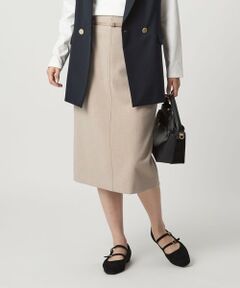 green label relaxing / グリーンレーベル リラクシング ミニ・ひざ丈スカート | ダブルクロス タイト スカート ウォッシャブル ストレッチ