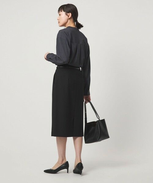 green label relaxing / グリーンレーベル リラクシング ミニ・ひざ丈スカート | ダブルクロス タイト スカート ウォッシャブル ストレッチ | 詳細4