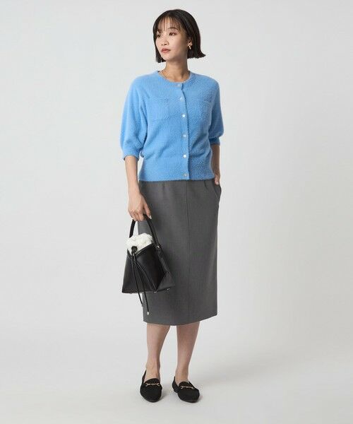 green label relaxing / グリーンレーベル リラクシング ミニ・ひざ丈スカート | ダブルクロス タイト スカート ウォッシャブル ストレッチ | 詳細9