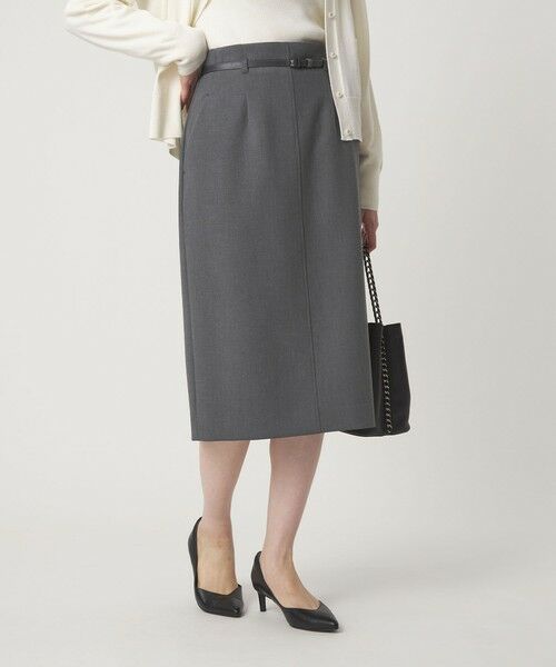 green label relaxing / グリーンレーベル リラクシング ミニ・ひざ丈スカート | ダブルクロス タイト スカート ウォッシャブル ストレッチ | 詳細5