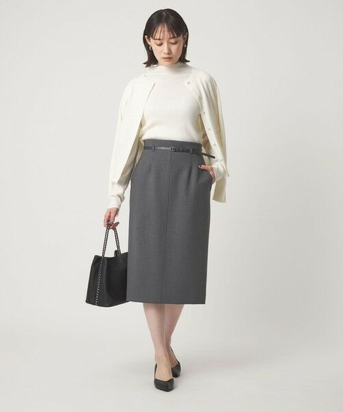 green label relaxing / グリーンレーベル リラクシング ミニ・ひざ丈スカート | ダブルクロス タイト スカート ウォッシャブル ストレッチ | 詳細6