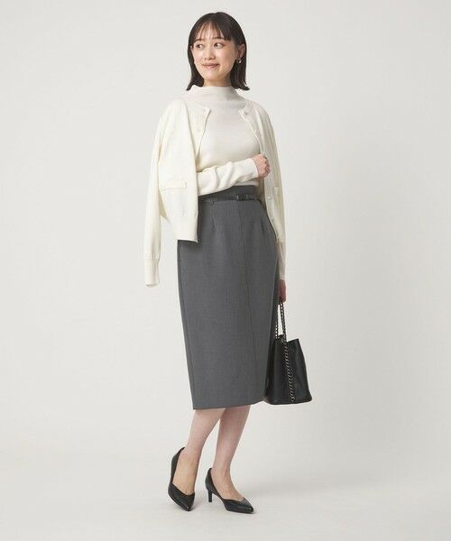 green label relaxing / グリーンレーベル リラクシング ミニ・ひざ丈スカート | ダブルクロス タイト スカート ウォッシャブル ストレッチ | 詳細7