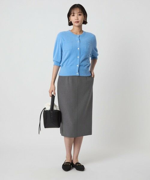 green label relaxing / グリーンレーベル リラクシング ミニ・ひざ丈スカート | ダブルクロス タイト スカート ウォッシャブル ストレッチ | 詳細8