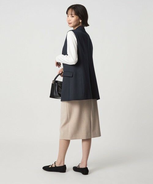 green label relaxing / グリーンレーベル リラクシング ミニ・ひざ丈スカート | ダブルクロス タイト スカート ウォッシャブル ストレッチ | 詳細15